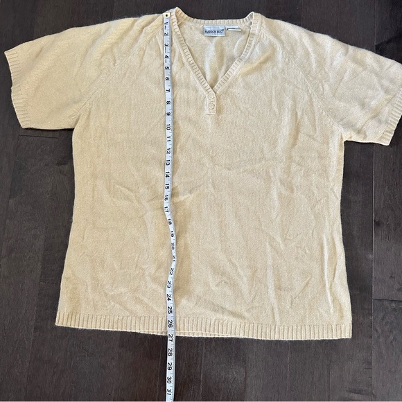 Vintage 90's Fashion Bug Silk Angora Blend Butter Yellow Sweater 18/20W - Picture 5 of 8